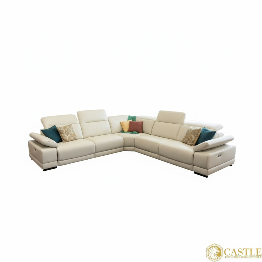 Italian Leather Reclining 5-piece Sectional