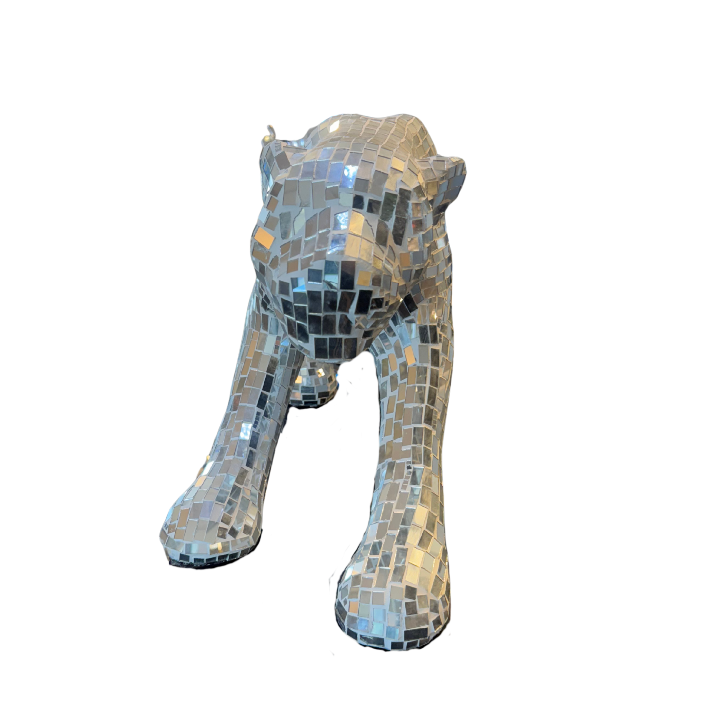 Mirror Mosaic Leopard Sculpture