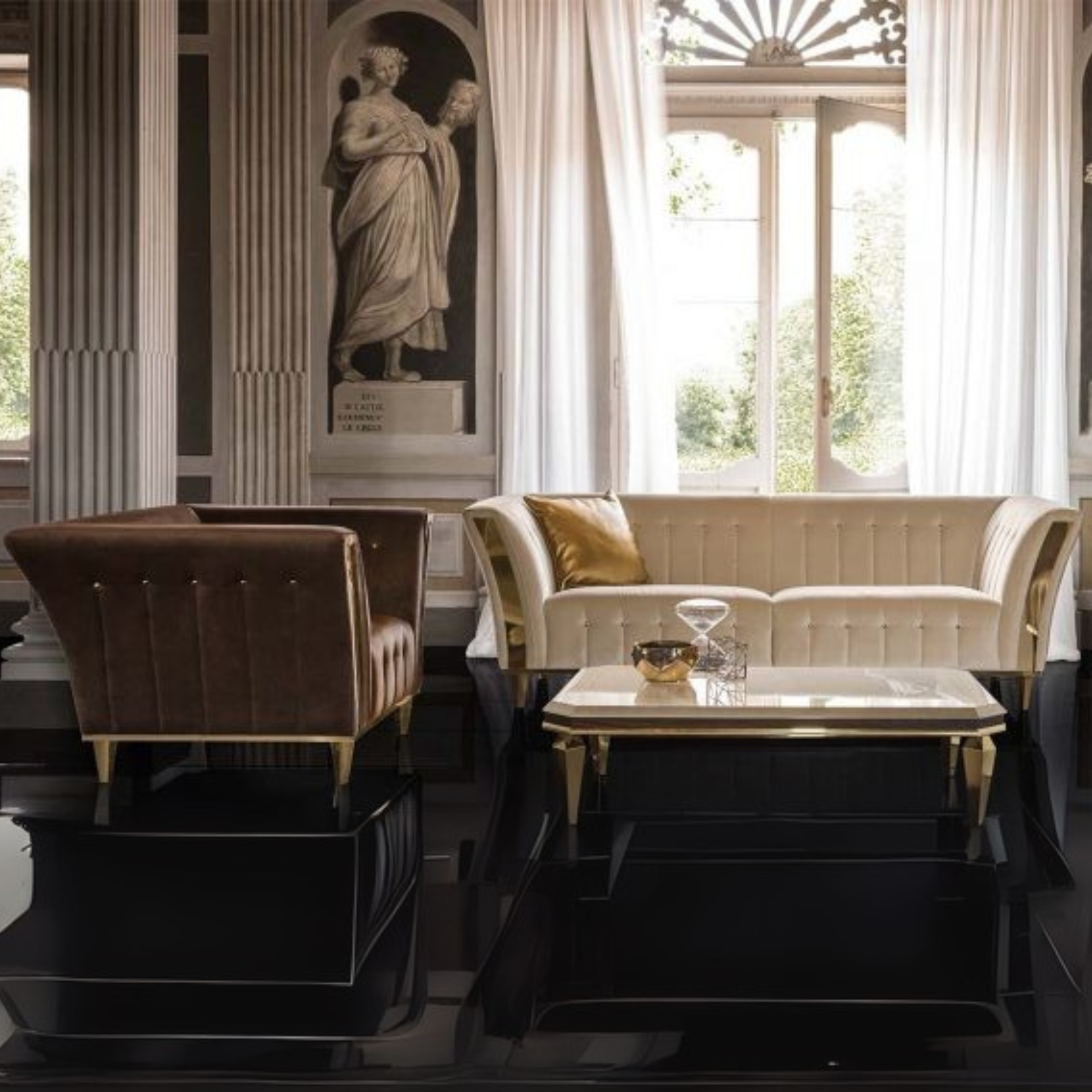 Adora Diamante Living Room Set