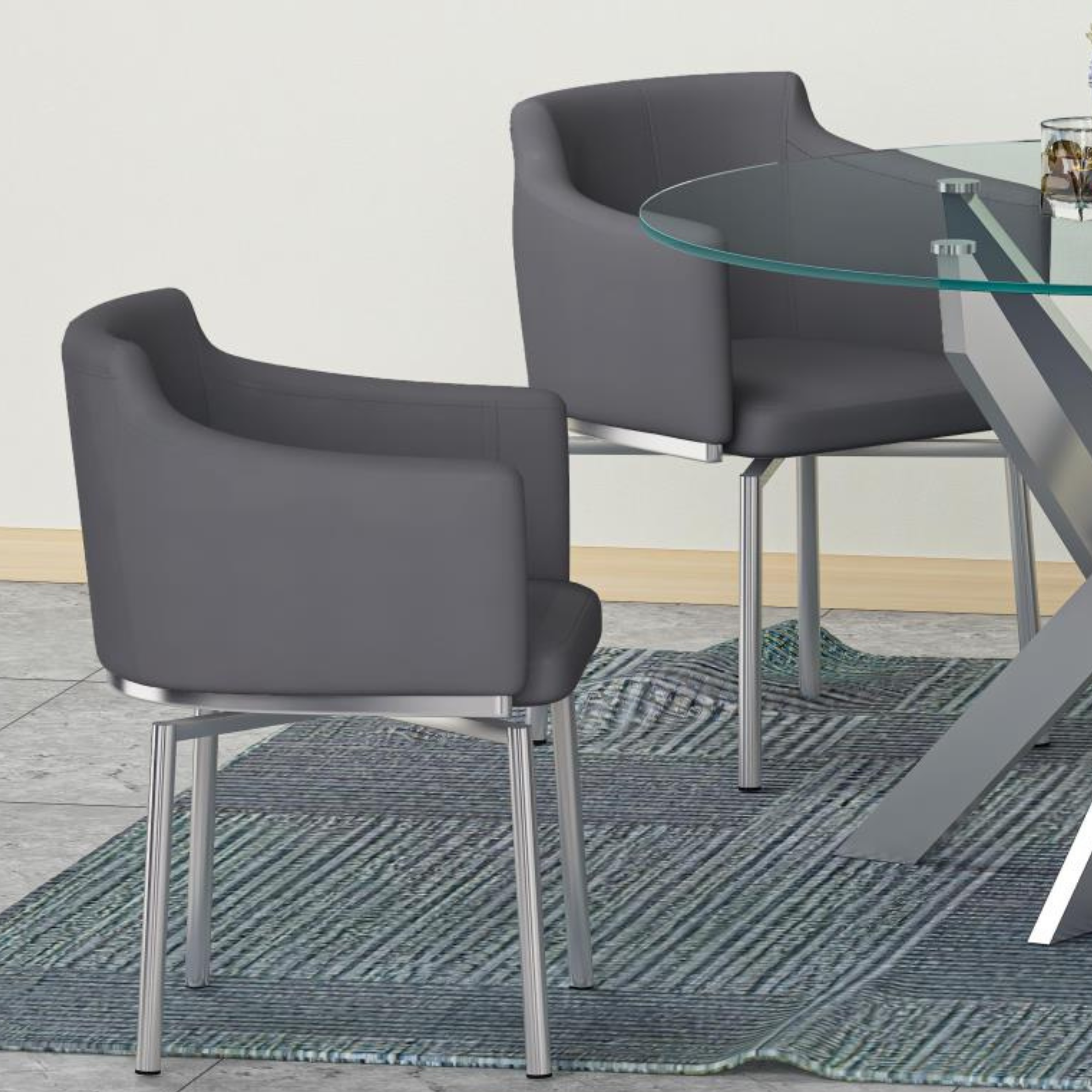 Dusty Grey Swivel Accent Chair